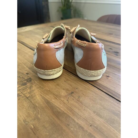 Sam Edelman Espadrille Sebastian Boat Shoes Loafers Leather Canvas Size 8.5 - Picture 4 of 10